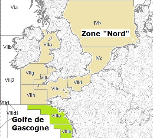 Zonage des zone de pêche en europe